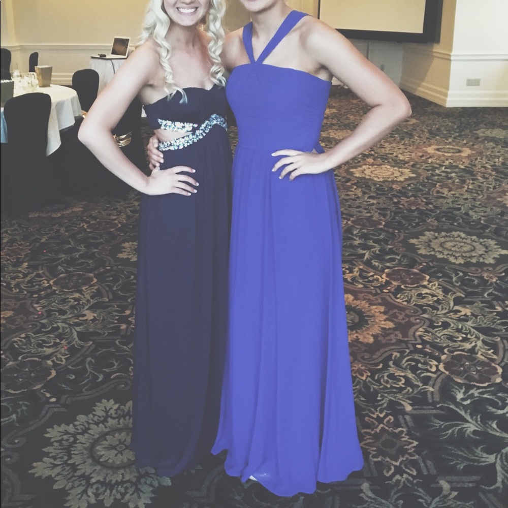 Blue Calvin Klein evening dress